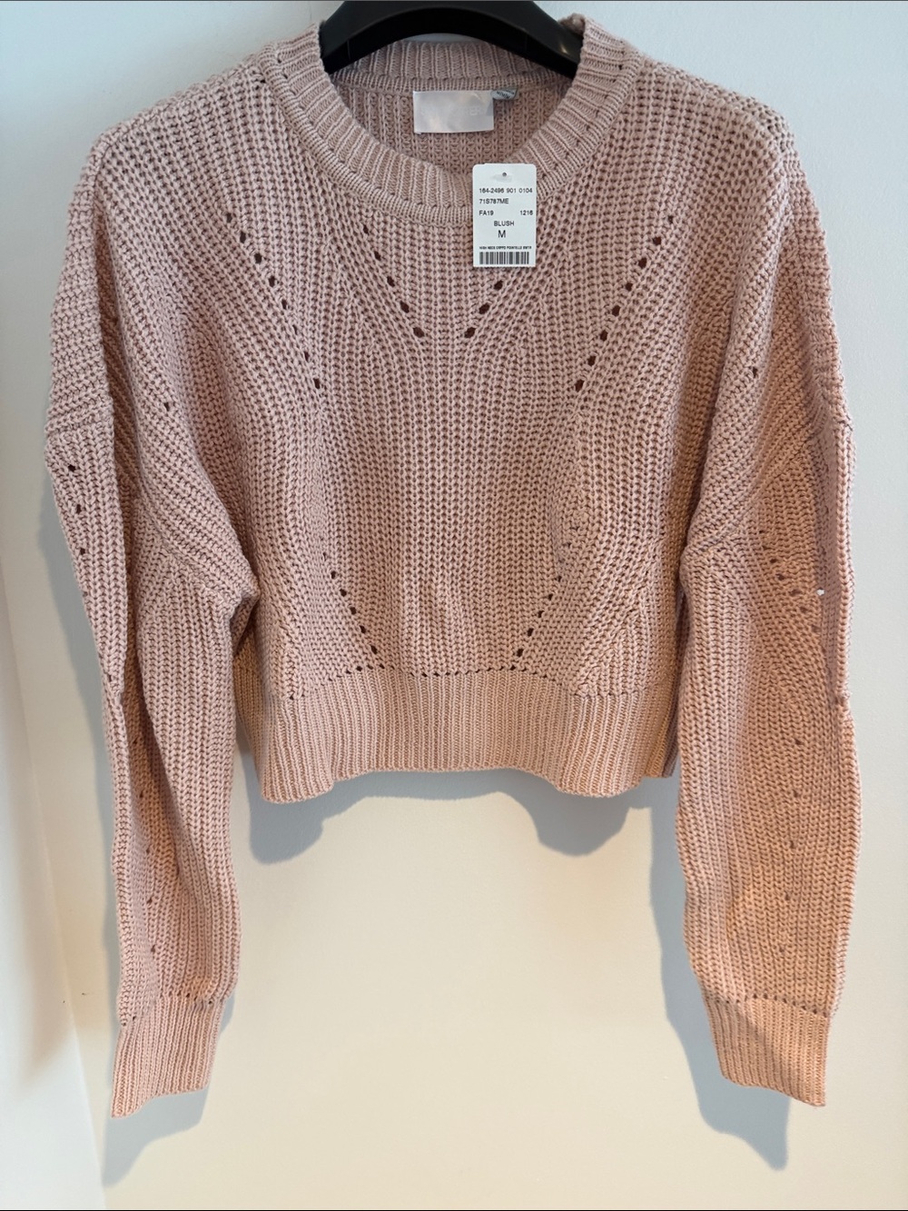 Women's Chunky Knit Crewneck Sweater - Blush
